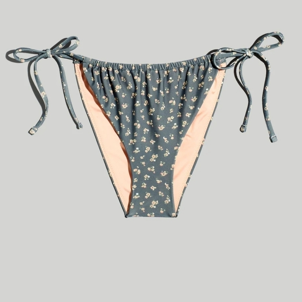 Madewell string bikini bottom in bitsy bouquet Size S